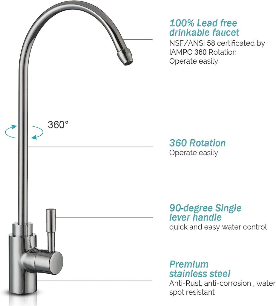 Ukoke RO75GP 6 Stages Reverse Osmosis Water Filtration System, Under Sink pH+ Alkaline Remineralizing RO filter Softener, NSF/ANSI 58 IAPMO Platinum Seal Certified, 75 GPD, White with Pump